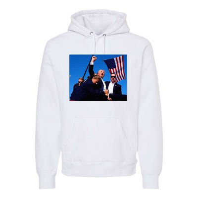 Trump Shot Fist Pump Usa Maga Premium Hoodie