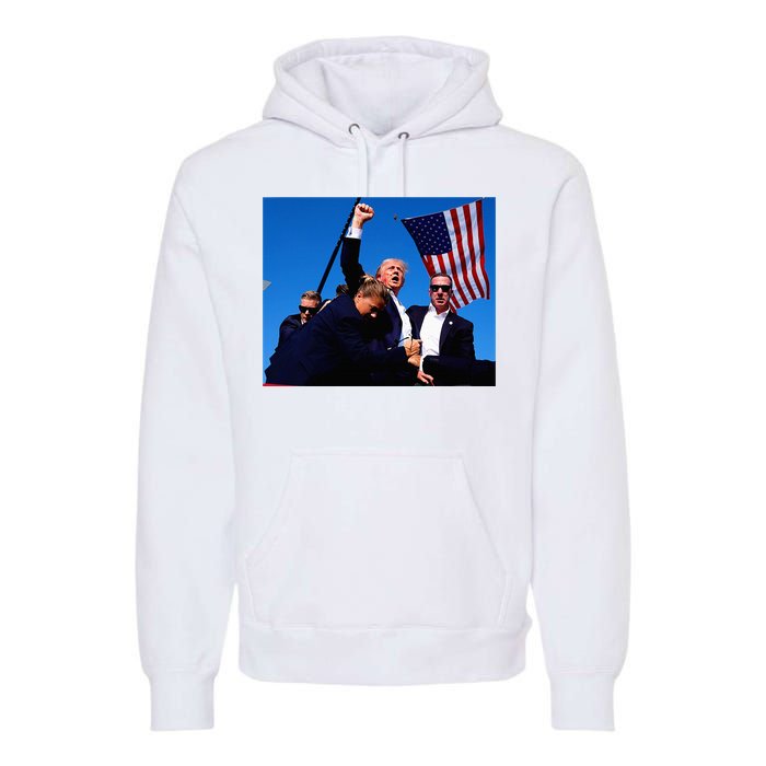 Trump Shot Fist Pump Usa Maga Premium Hoodie