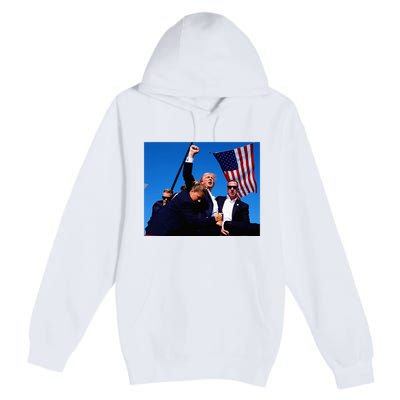 Trump Shot Fist Pump Usa Maga Premium Pullover Hoodie