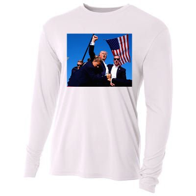 Trump Shot Fist Pump Usa Maga Cooling Performance Long Sleeve Crew