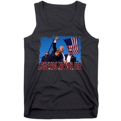 Trump Shot Fist Pumped 2024 Pray For Trump Legends Never Die Tank Top