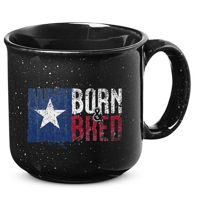 Texas State Flag Pride Born & Bred Native Home 15oz Campfire Ceramic Mug