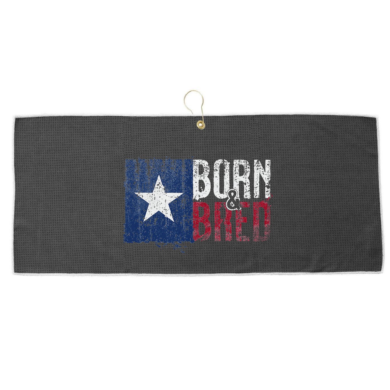 Texas State Flag Pride Born & Bred Native Home Large Microfiber Waffle Golf Towel