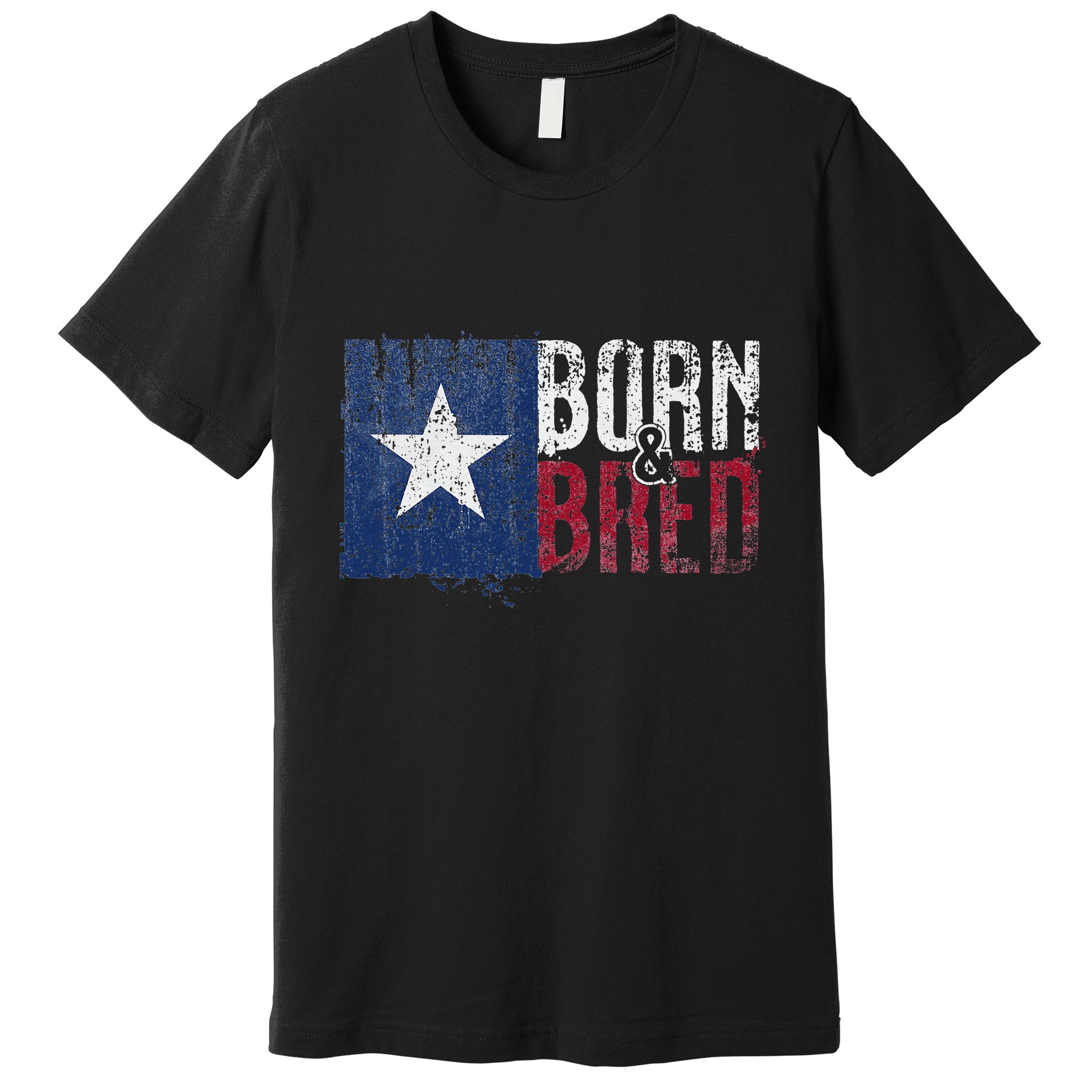 Texas State Flag Pride Born & Bred Native Home Premium T-Shirt