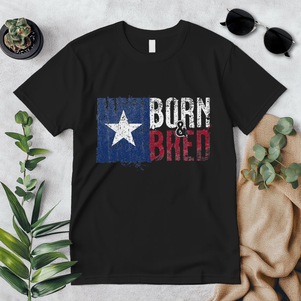 Texas State Flag Pride Born & Bred Native Home Premium T-Shirt