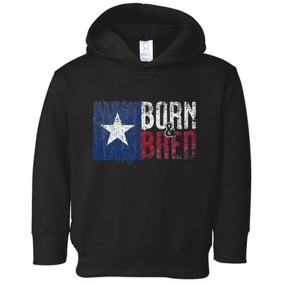 Texas State Flag Pride Born & Bred Native Home Toddler Hoodie