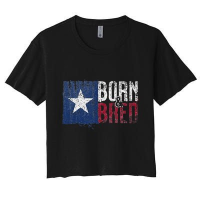Texas State Flag Pride Born & Bred Native Home Crop Top