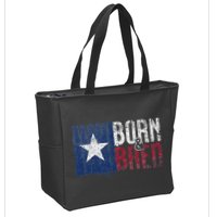 Texas State Flag Pride Born & Bred Native Home Zip Tote Bag