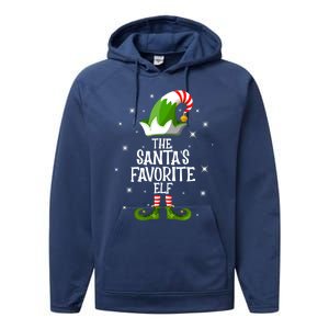 The SantaS Favorite Elf Family Matching Group Christmas Funny Gift Performance Fleece Hoodie