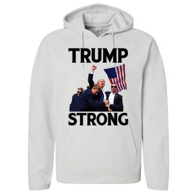 Trump Strong Fist Hand Us Vote Trump 2024 Survives Rally Performance Fleece Hoodie