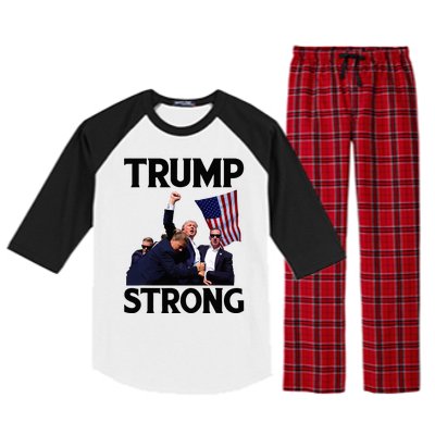 Trump Strong Fist Hand Us Vote Trump 2024 Survives Rally Raglan Sleeve Pajama Set