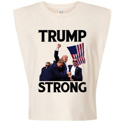 Trump Strong Fist Hand Us Vote Trump 2024 Survives Rally Garment-Dyed Women's Muscle Tee