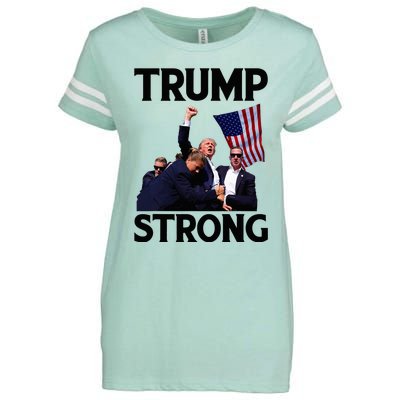 Trump Strong Fist Hand Us Vote Trump 2024 Survives Rally Enza Ladies Jersey Football T-Shirt