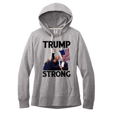 Trump Strong Fist Hand Us Vote Trump 2024 Survives Rally Women's Fleece Hoodie