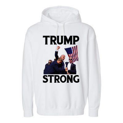 Trump Strong Fist Hand Us Vote Trump 2024 Survives Rally Garment-Dyed Fleece Hoodie