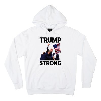 Trump Strong Fist Hand Us Vote Trump 2024 Survives Rally Hoodie