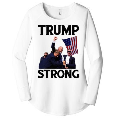 Trump Strong Fist Hand Us Vote Trump 2024 Survives Rally Women's Perfect Tri Tunic Long Sleeve Shirt