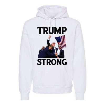 Trump Strong Fist Hand Us Vote Trump 2024 Survives Rally Premium Hoodie