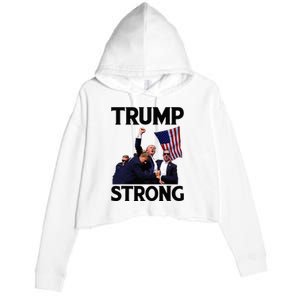 Trump Strong Fist Hand Us Vote Trump 2024 Survives Rally Crop Fleece Hoodie