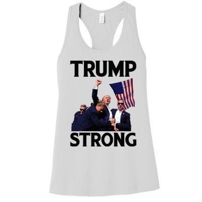 Trump Strong Fist Hand Us Vote Trump 2024 Survives Rally Women's Racerback Tank