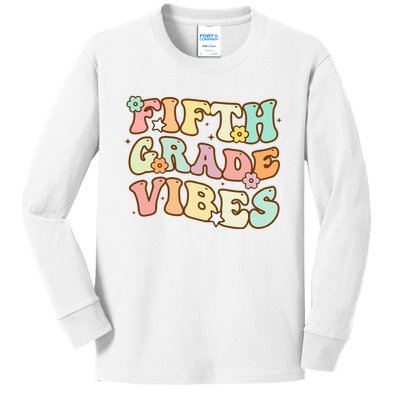 To School Fifth Grade Vibes Student Teacher Women Kids Long Sleeve Shirt