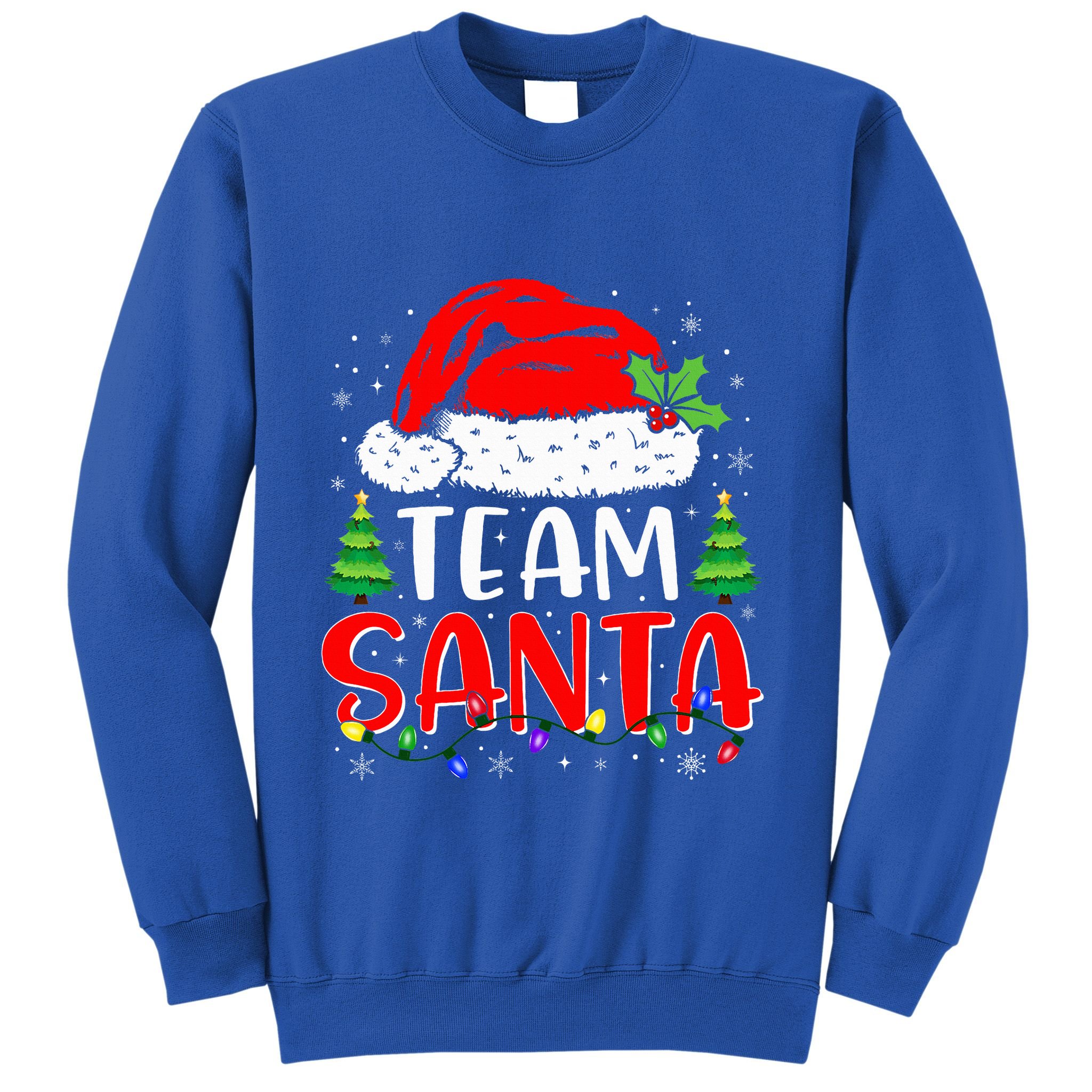 Team Santa Funny Christmas Lights Family Pajamas Matching Sweatshirt