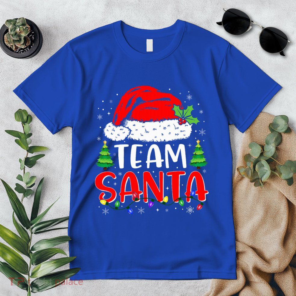 Team Santa Funny Christmas Lights Family Pajamas Matching Premium T-Shirt