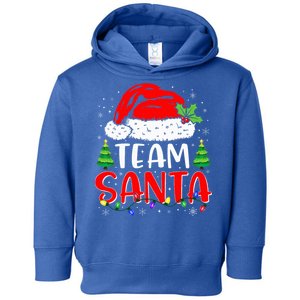 Team Santa Funny Christmas Lights Family Pajamas Matching Toddler Hoodie