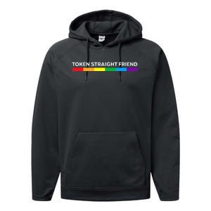 Token Straight Friend Rainbow Colors LGBT Performance Fleece Hoodie