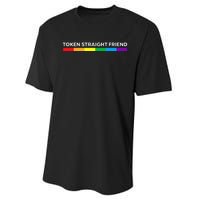 Token Straight Friend Rainbow Colors LGBT Performance Sprint T-Shirt