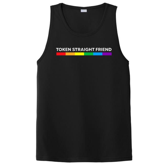 Token Straight Friend Rainbow Colors LGBT PosiCharge Competitor Tank