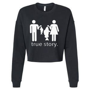 True Story Fishing Cropped Pullover Crew