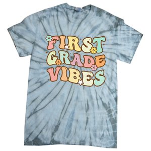 To School First Grade Vibes Retro Teacher Women Tie-Dye T-Shirt