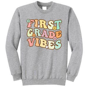 To School First Grade Vibes Retro Teacher Women Tall Sweatshirt