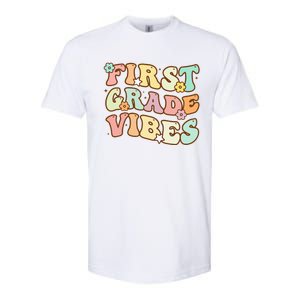 To School First Grade Vibes Retro Teacher Women Softstyle CVC T-Shirt