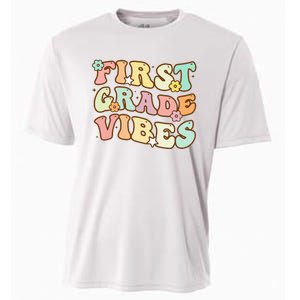 To School First Grade Vibes Retro Teacher Women Cooling Performance Crew T-Shirt