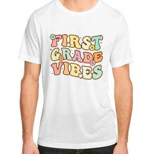 To School First Grade Vibes Retro Teacher Women Adult ChromaSoft Performance T-Shirt