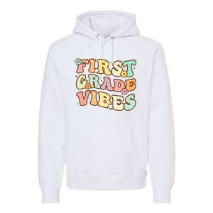 To School First Grade Vibes Retro Teacher Women Premium Hoodie