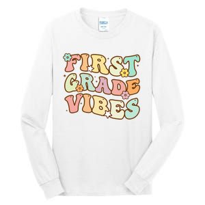 To School First Grade Vibes Retro Teacher Women Tall Long Sleeve T-Shirt