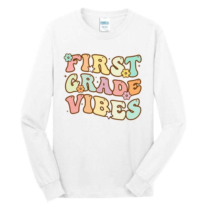 To School First Grade Vibes Retro Teacher Women Tall Long Sleeve T-Shirt