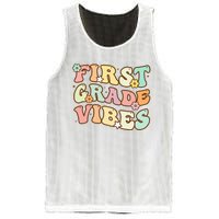 To School First Grade Vibes Retro Teacher Women Mesh Reversible Basketball Jersey Tank