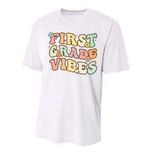 To School First Grade Vibes Retro Teacher Women Performance Sprint T-Shirt