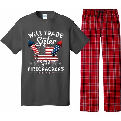 Trade Sister For Firecrackers Funny 4th Of July Pajama Set