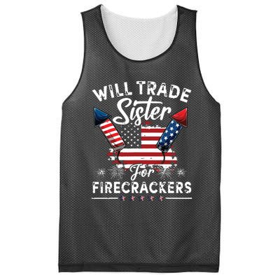 Trade Sister For Firecrackers Funny 4th Of July Mesh Reversible Basketball Jersey Tank