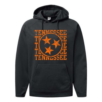 Tennessee State Flag Home Family Performance Fleece Hoodie