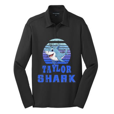 Taylor Shark Family Reunion Squad First Last Name Silk Touch Performance Long Sleeve Polo