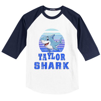 Taylor Shark Family Reunion Squad First Last Name Baseball Sleeve Shirt