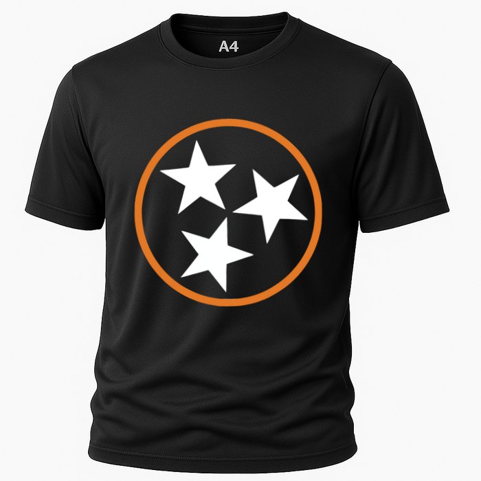 Tennessee Stars Flag Three Star Tristar Stately Cooling Performance Crew T-Shirt