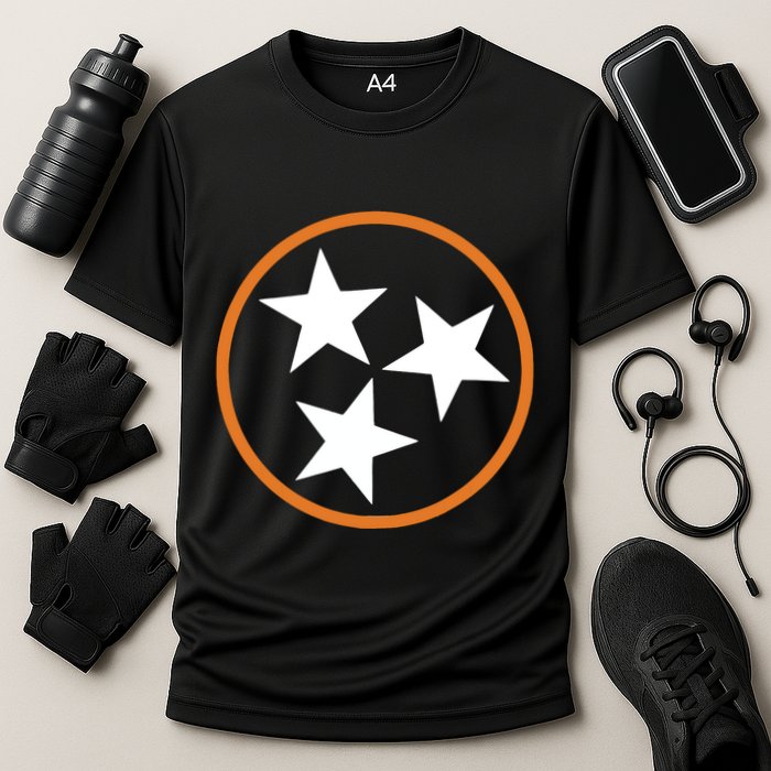 Tennessee Stars Flag Three Star Tristar Stately Cooling Performance Crew T-Shirt