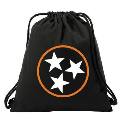 Tennessee Stars Flag Three Star Tristar Stately Drawstring Bag